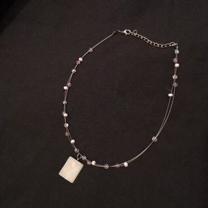 Rose quartz beaded necklace